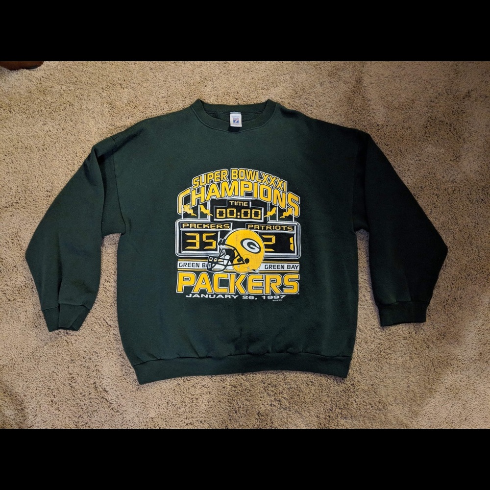 Packers Super Bowl XXXI Champions Green Sweater